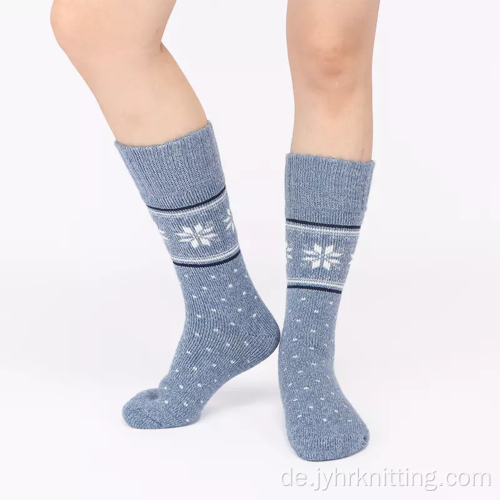 Innen warme, gemütliche, verschwommene, weiche Strick -Slipper -Socken